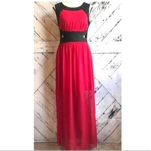 Sweet storm red and black cut out maxi prom or formal dress Small